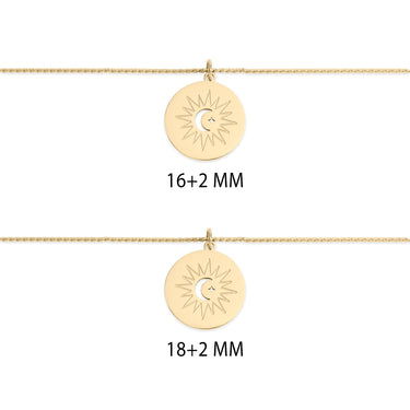 18K Gold PVD Stainless Steel Mommy and Me Moon And Star Necklace Set