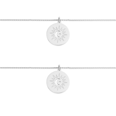 18K Gold PVD Stainless Steel Mommy and Me Moon And Star Necklace Set