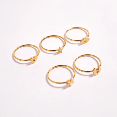 18K Gold PVD Stainless Steel CZ Stone Star Symbol Ring