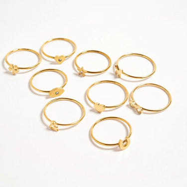 18K Gold PVD Stainless Steel CZ Stone Star Symbol Ring