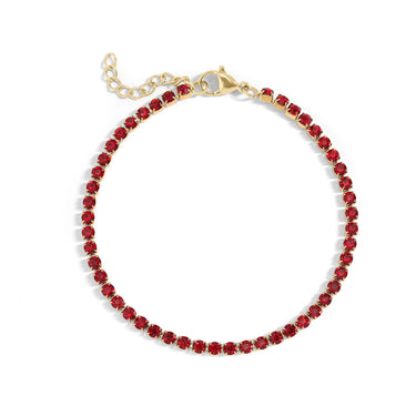 18K Gold PVD Stainless Steel Birthstone Tennis Bracelet