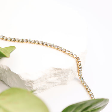 18K Gold PVD Stainless Steel CZ Tennis Chain Necklace