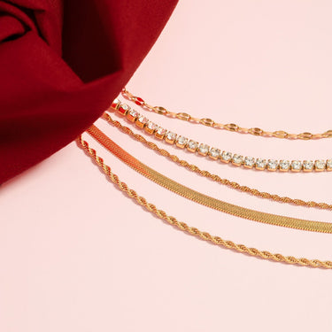 18K Gold PVD Stainless Steel CZ Tennis Chain Necklace