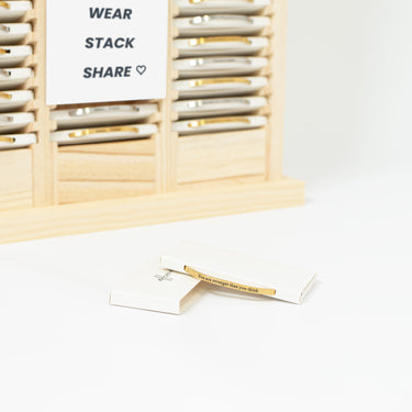 Affirmations Engraved Bracelet Display