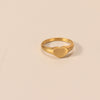 18k Gold PVD Coated Stainless Steel Blank Engravable Heart Signet Ring / ESR0004