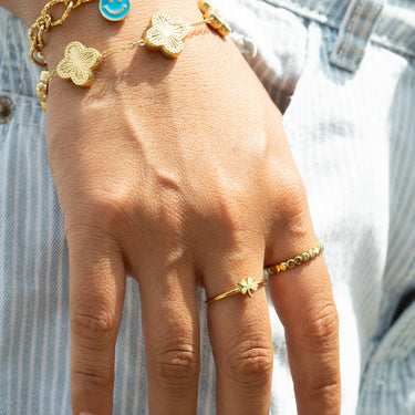 18K Gold PVD Stainless Steel Hammered Oval Chain