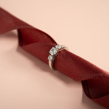 Stainless Steel CZ Accent Stones Polished Birthstone Ring