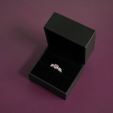 Stainless Steel CZ Accent Stones Polished Birthstone Ring