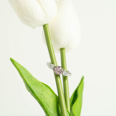 Stainless Steel CZ Accent Stones Polished Birthstone Ring