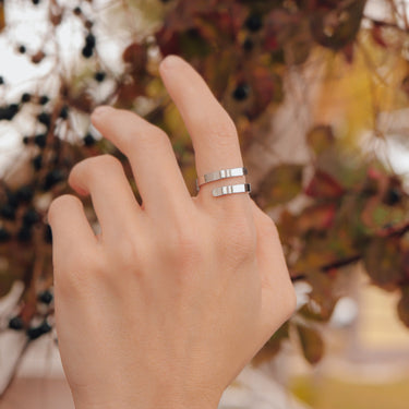 Stainless Steel Blank Engravable 2 Name Wrap Ring Lifestyle
