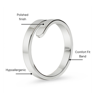 Stainless Steel Blank Engravable 2 Name Wrap Ring Feature Graphic