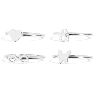 Stainless Steel Symbol Stacking Rings