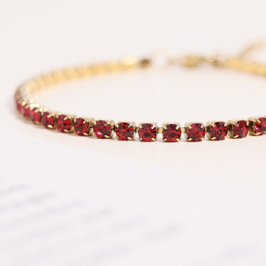 18K Gold PVD Stainless Steel Birthstone Tennis Bracelet january