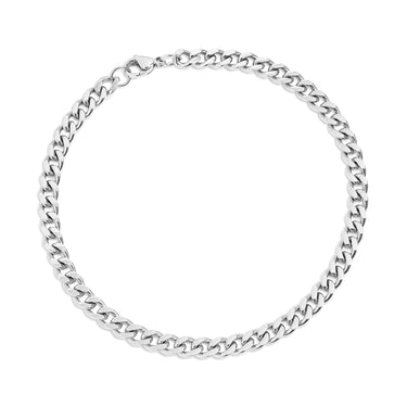 Stainless Steel Diamond Cut Curb Chain Bracelet or Anklet