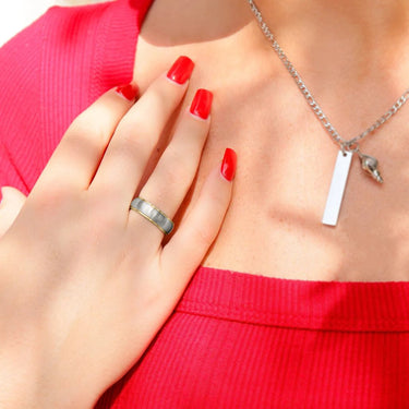 Gold Edge with Brushed Center Stainless Steel Ring Lifestyle