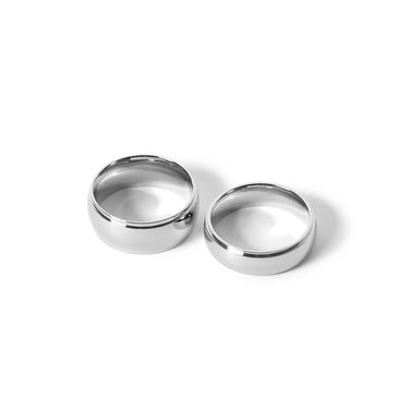 Highly Polished Rounded Center with Edge Stainless Steel Blank Ring Lifestyle
