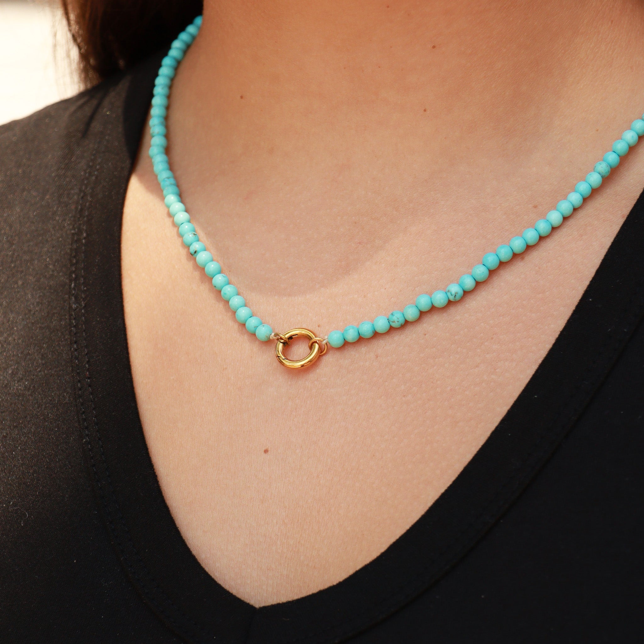 Stone Charm Keeper Necklace Lifestyle