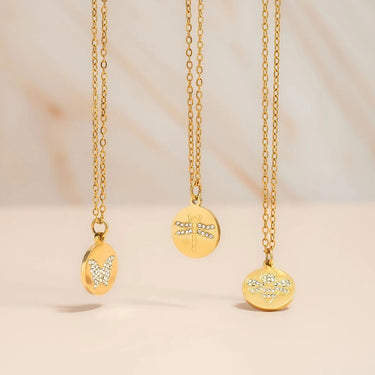 Stone Bee Pendant Necklace