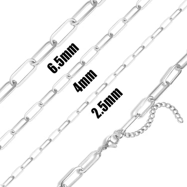 Stainless Steel Paperclip Chain Necklace Size Options CHN97611