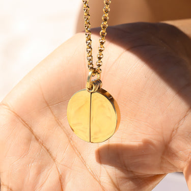 18K Gold PVD Blank Stainless Steel Heart Shaped Hidden Message Necklace