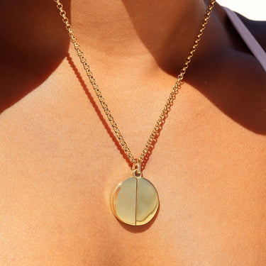18K Gold PVD Blank Stainless Steel Heart Shaped Hidden Message Necklace
