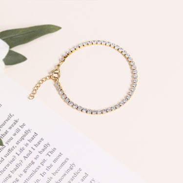 18K Gold PVD Stainless Steel Birthstone Tennis Bracelet