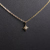 Permanent Jewelry 14K Solid Gold Diamond Compass Star Charm / PMJ1010