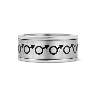 Male Symbol Spinner Stainless Steel Ring