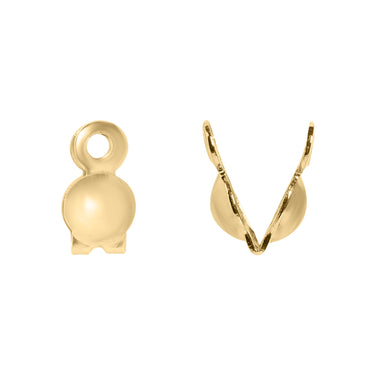 10 Pack 18K Gold PVD Stainless Steel Clamshell Crimps