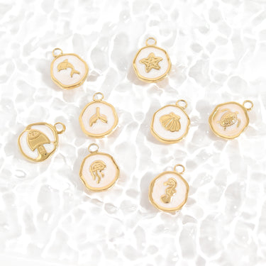 18K Gold PVD Sea Turtle Epoxy Charm