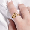 Stainless Steel Gold PVD Coated Hug Ring / KSS0002