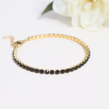 Jet Rhinestone Tennis Chain Bracelet Lifestyle