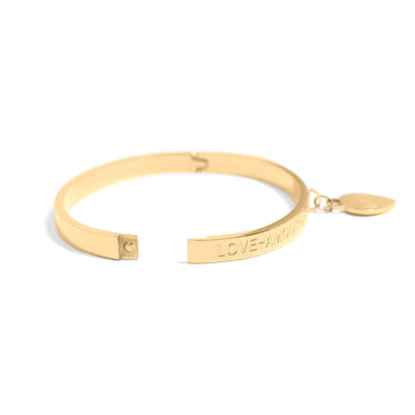 Love Languages Heart Charm Bangle