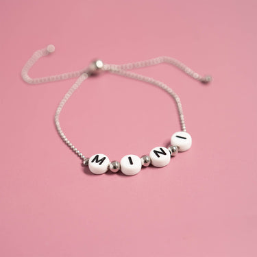 18K gold PVD Stainless Steel Beaded "Mini" Adjustable Bracelet