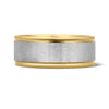 Brushed Center Gold Groove Edge Stainless Steel Ring / PBJ2919