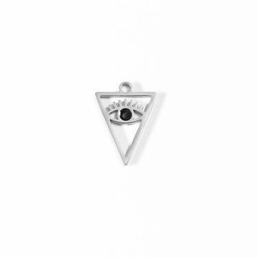 18K Gold PVD Stainless Steel Triangle Evil Eye Charm Lifestyle
