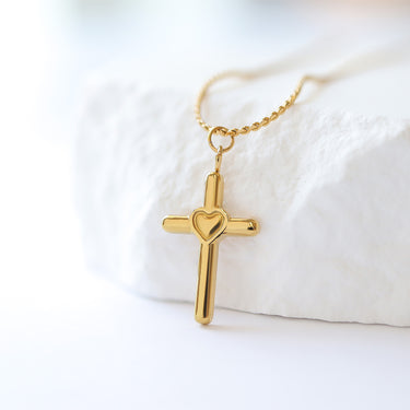 Cross with Heart Charm