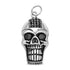 Stainless Steel Grinning Skull With Black CZ Stones Pendant / PDL2039