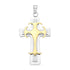 Stainless Steel And 18K Gold PVD Coated Triple Layer Cross Pendant / PDL9004