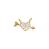 14K Solid Gold Diamond Heart & Arrow Charm for Permanent Jewelry / PMJ1022