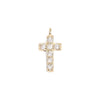 14K Solid Gold Diamond Cross Charm for Permanent Jewelry / PMJ1023