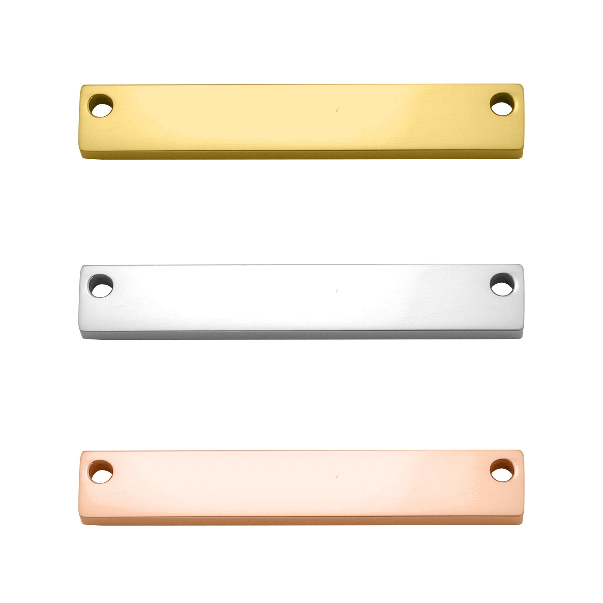 10 Pack - 18K Gold PVD Coated Polished Stainless Steel Blank Bar / SBB0072