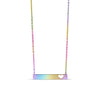 Cutout Heart Bar Polished Stainless Steel Necklace / SBB0085
