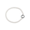 6.5" Glass Pearl Bracelet with Stainless Steel Charm Keeper / SBB0337