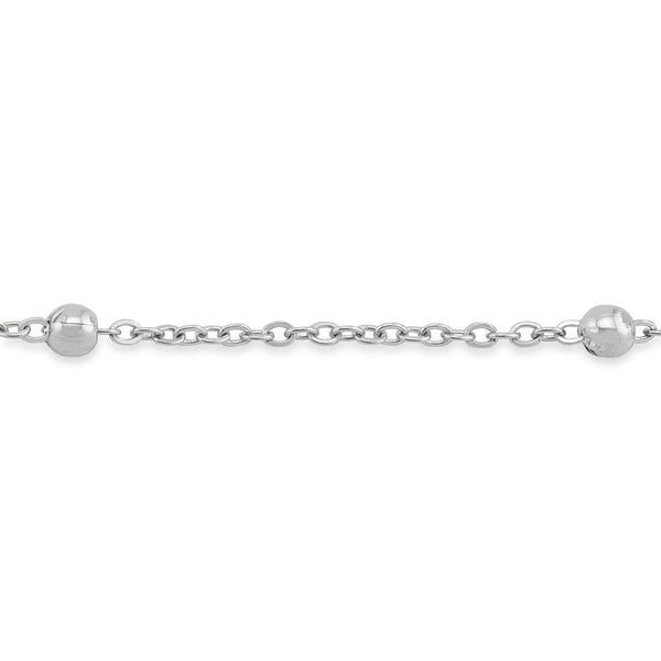3mm Stainless Steel Beaded Satellite Permanent Jewelry Chain By The Foot / SPL1007