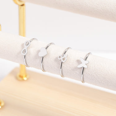 Stainless Steel Symbol Stacking Rings Lifestyle