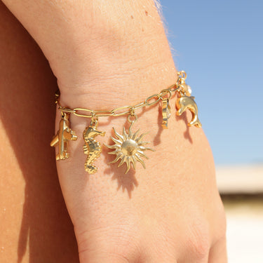 Vacation charm set on paperclip chain