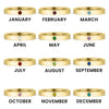 18k Gold PVD Coated Stainless Steel Birthstone Engravable Stacking Ring / ZRJ1004