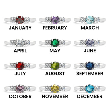 CZ Accent Stones Polished Birthstone Ring Group