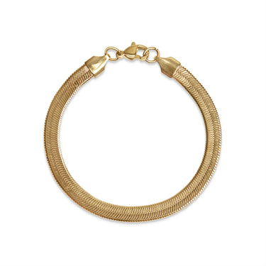 18k Gold PVD Coated Stainless Steel Herringbone Chain Bracelet